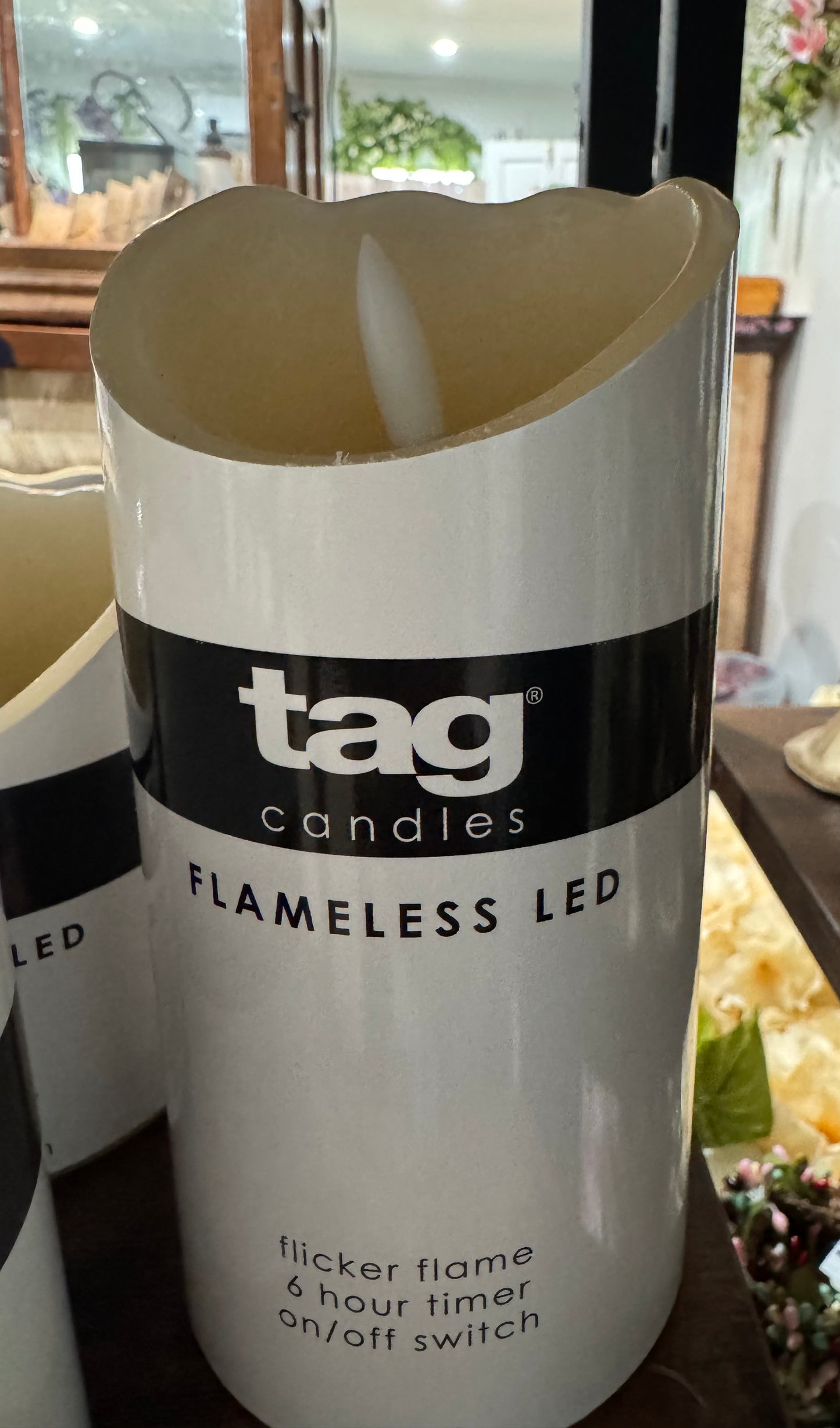 Weathered LED Pillar - Ivory