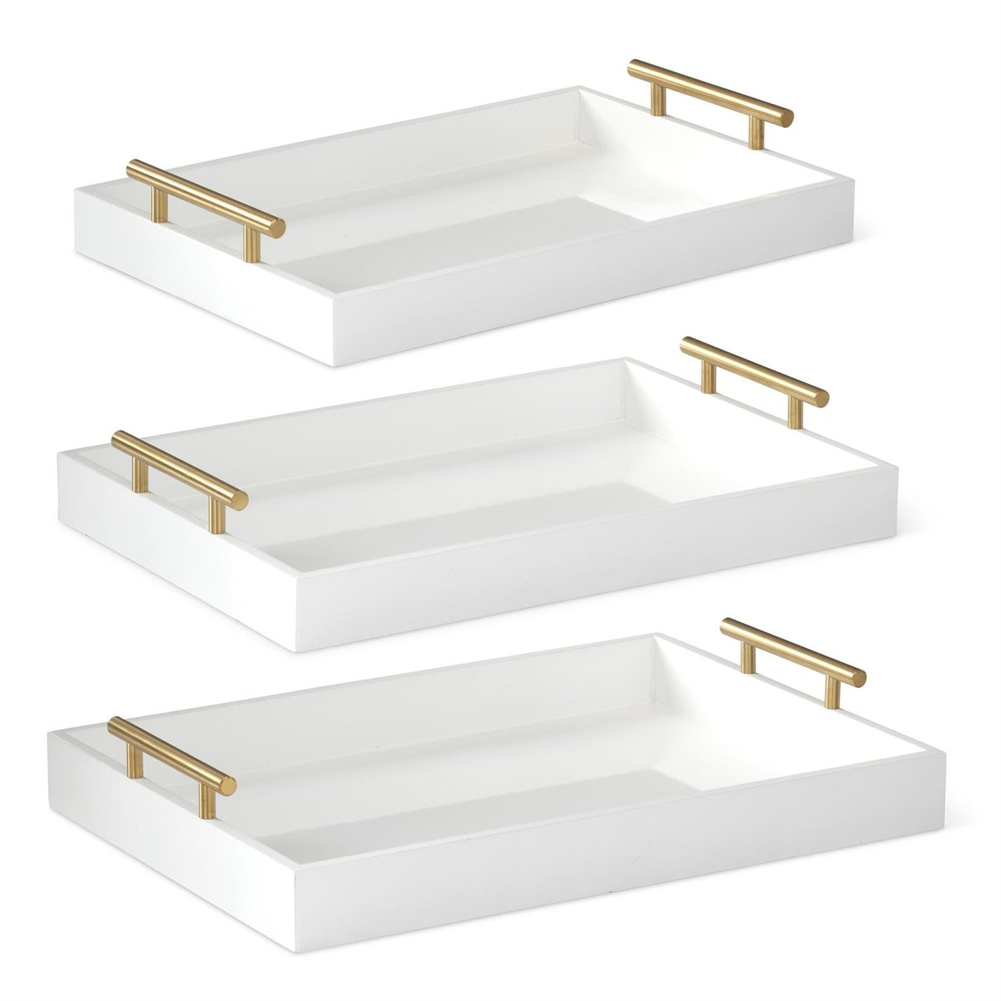 Gold Handle White Decorative Trays