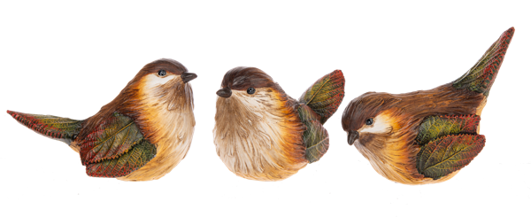 Leaf Winged Bird Figurines