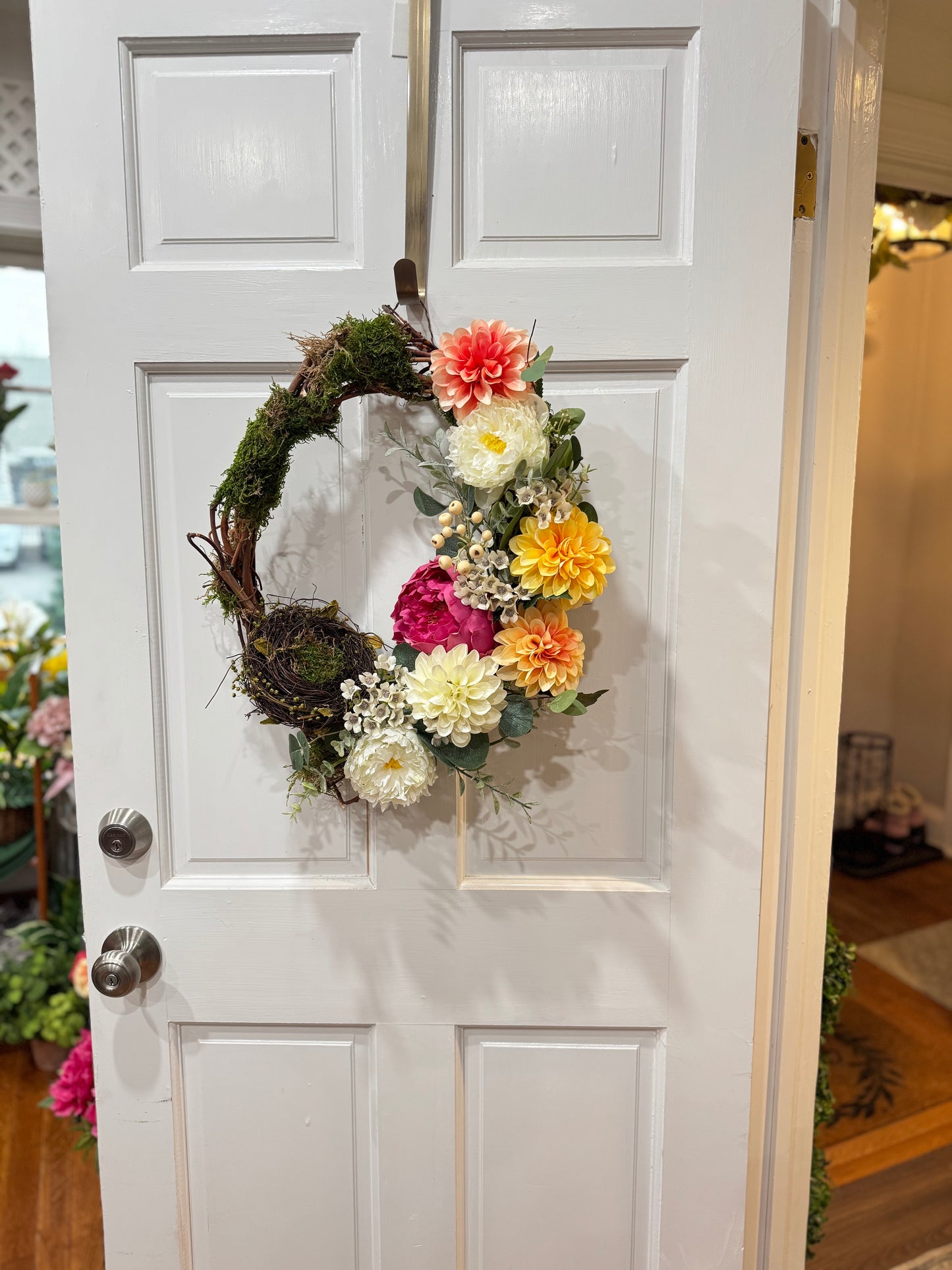 Peony and Dahlia Nesting Wreath