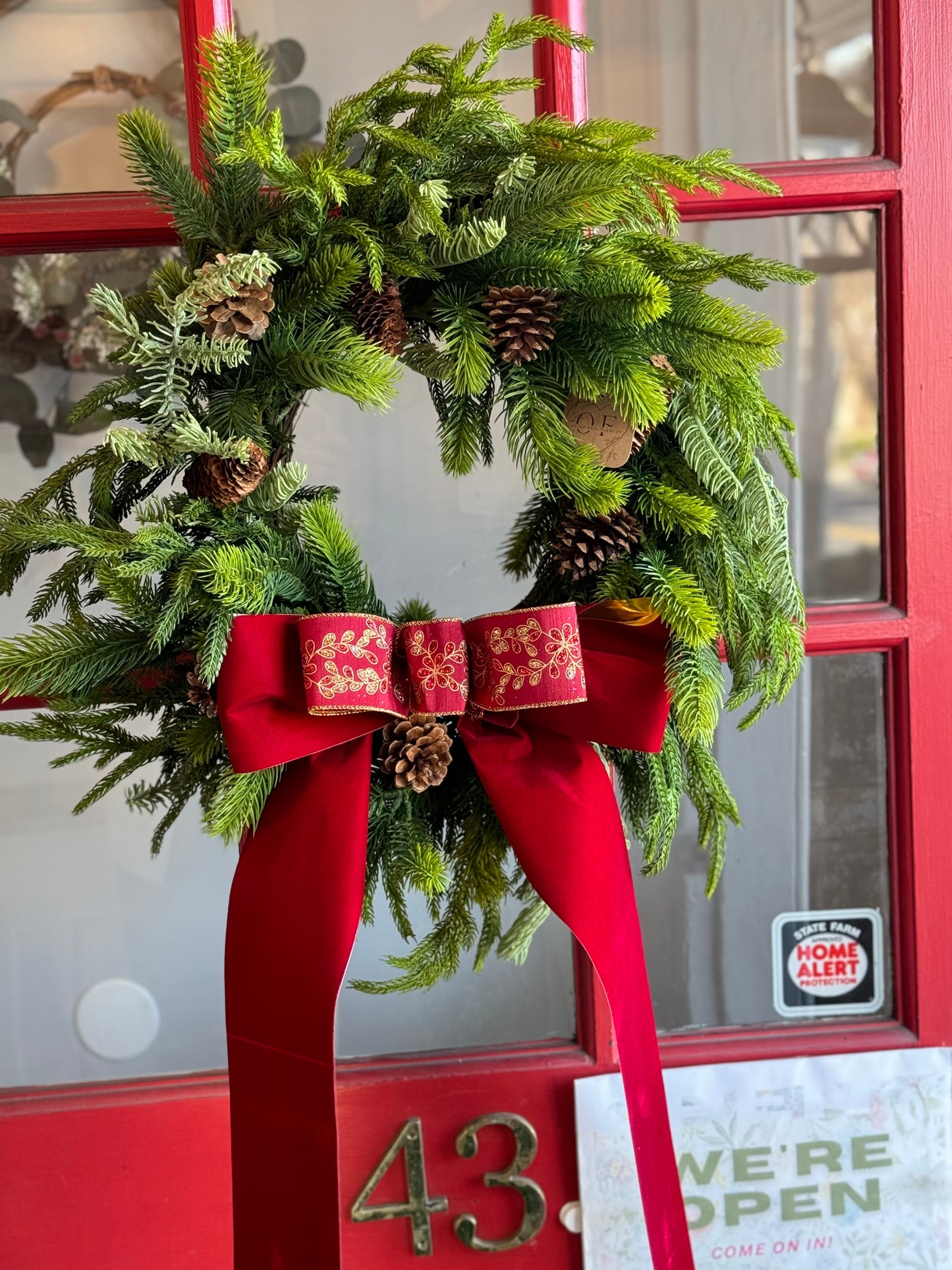 Decorated 20"REAL TOUCH NORFOLK/SPRUCE/JUNIPER WREATH