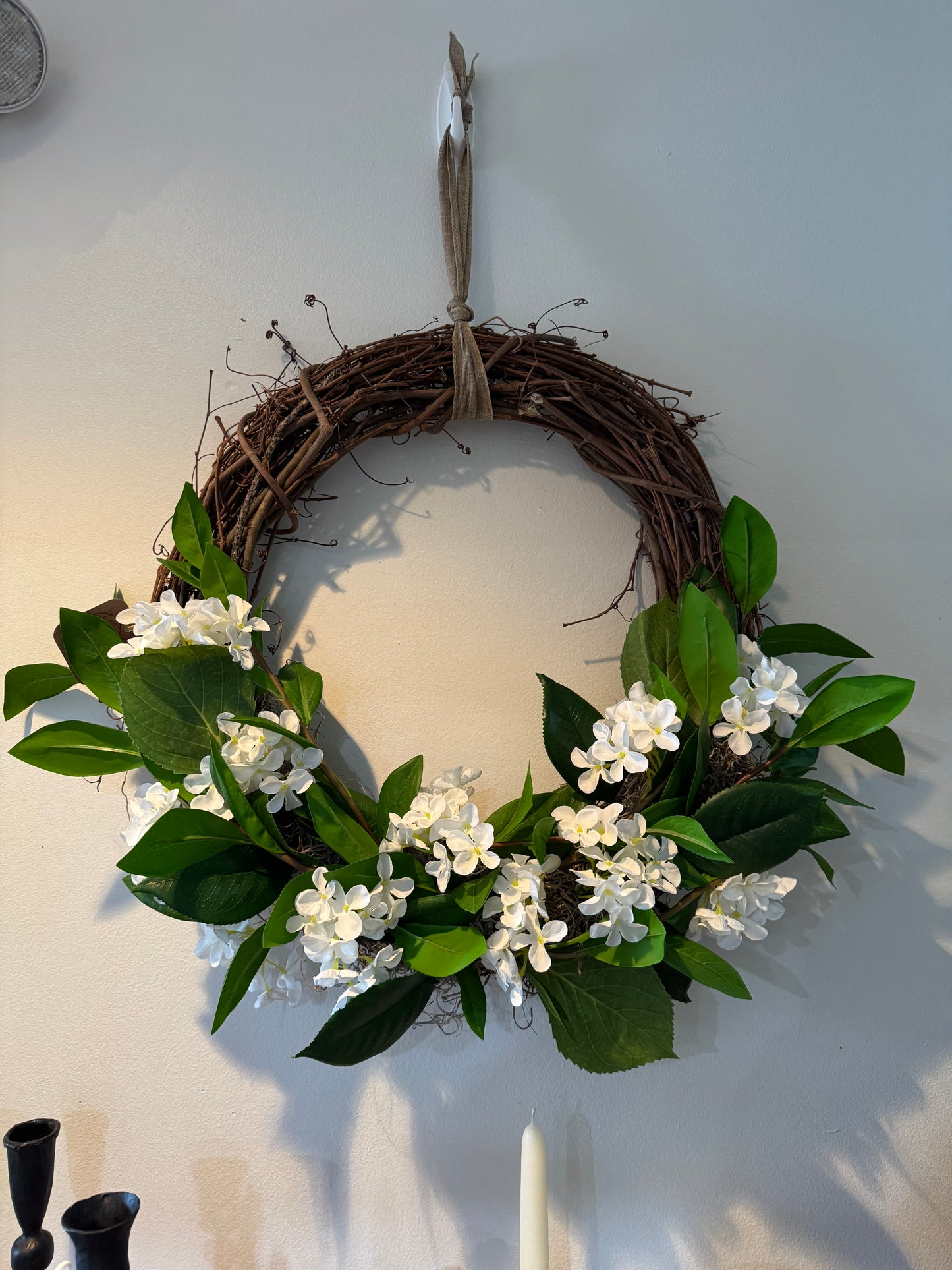 White Hydrangea Wreath