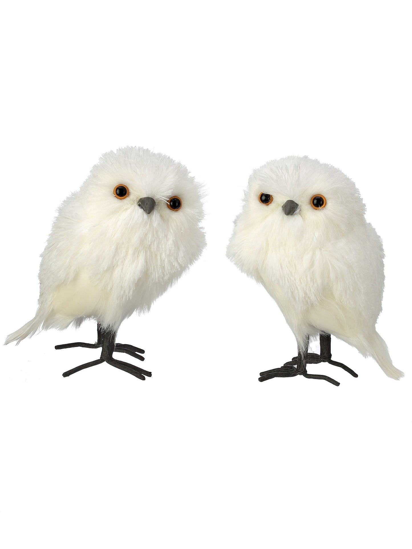 6.7" FEATHER WHITE OWL