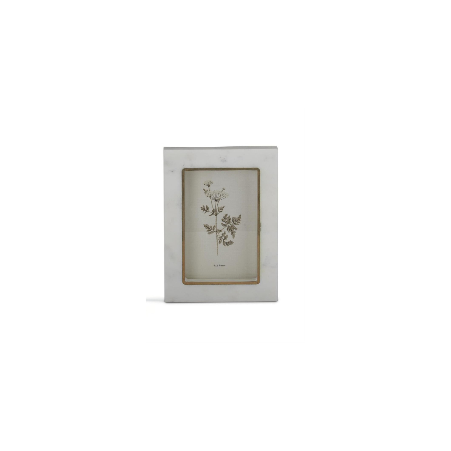 White Marble & Gold Gilded Trim Photo Frame
