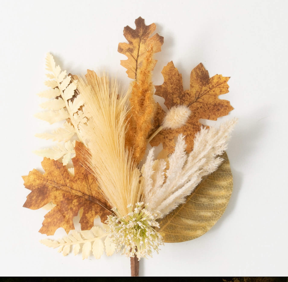 Dried Pampas and Mixed Foliage Pick