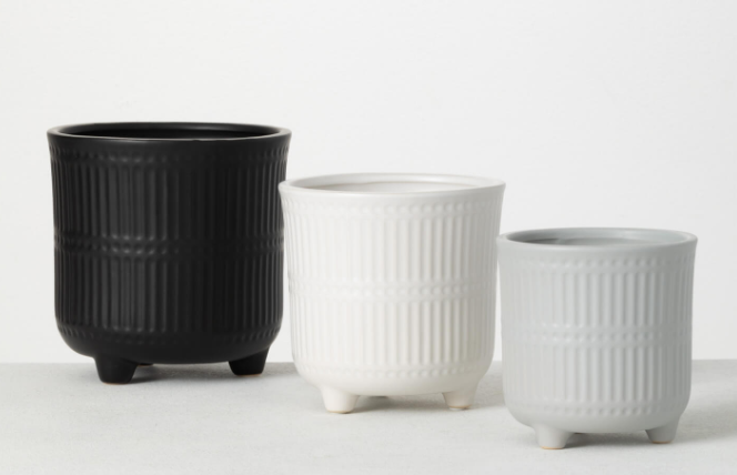 Footed Ceramic Planters