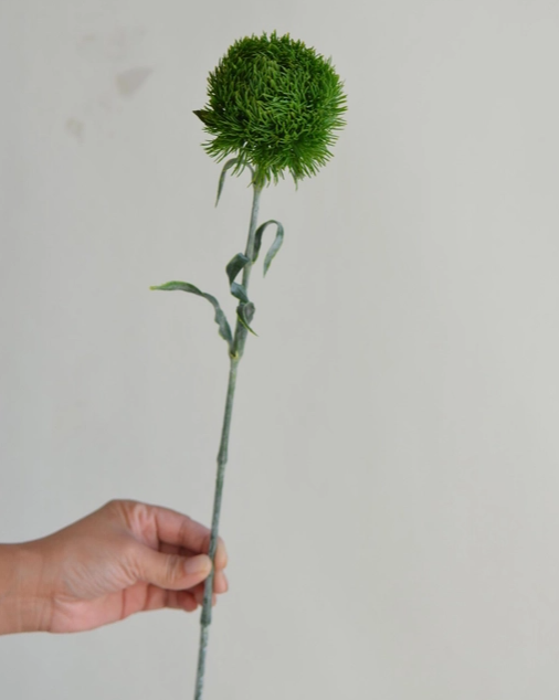 Realistic Faux Dianthus Green Ball Fresh Green Stem