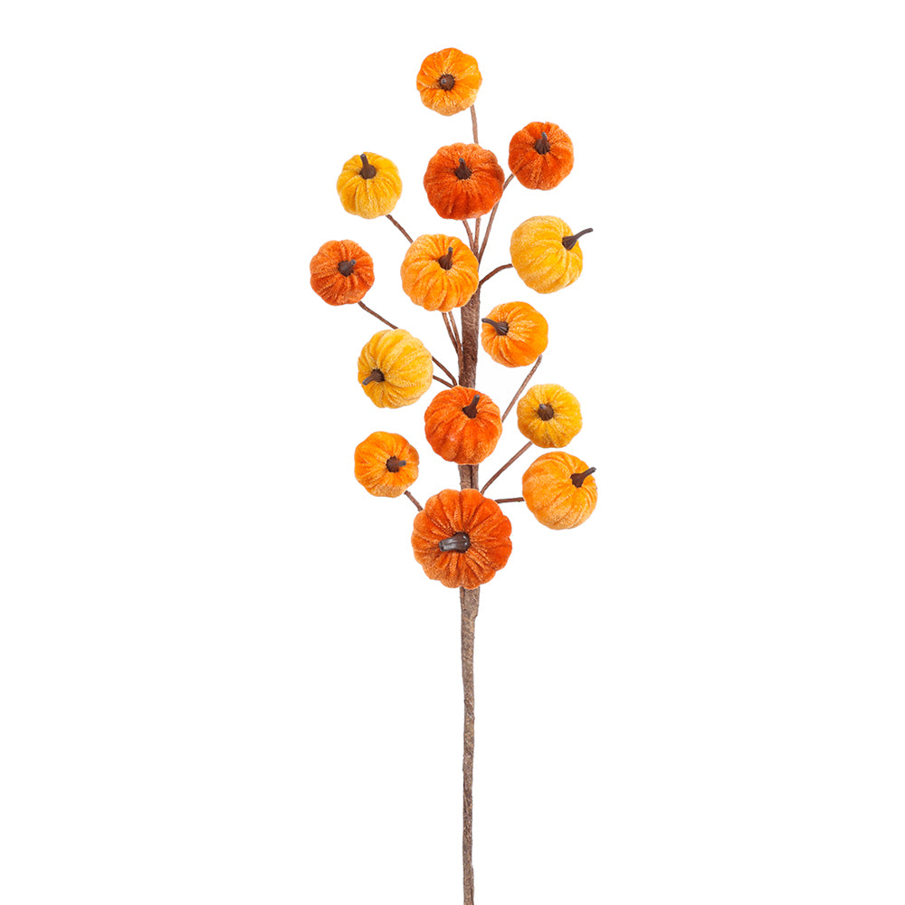30" Velvet Pumpkin Spray Orange Two Tone