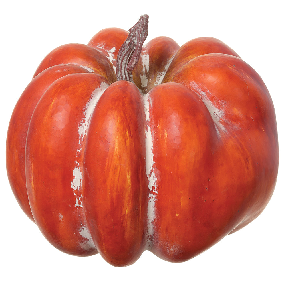 6.25"H x 7"D Rust colored Faux Pumpkin