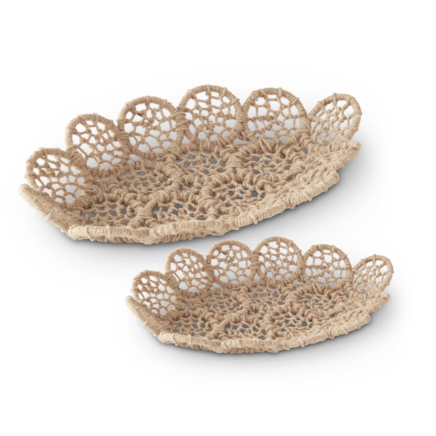 Iron Framed Jute Braided Nesting Trays