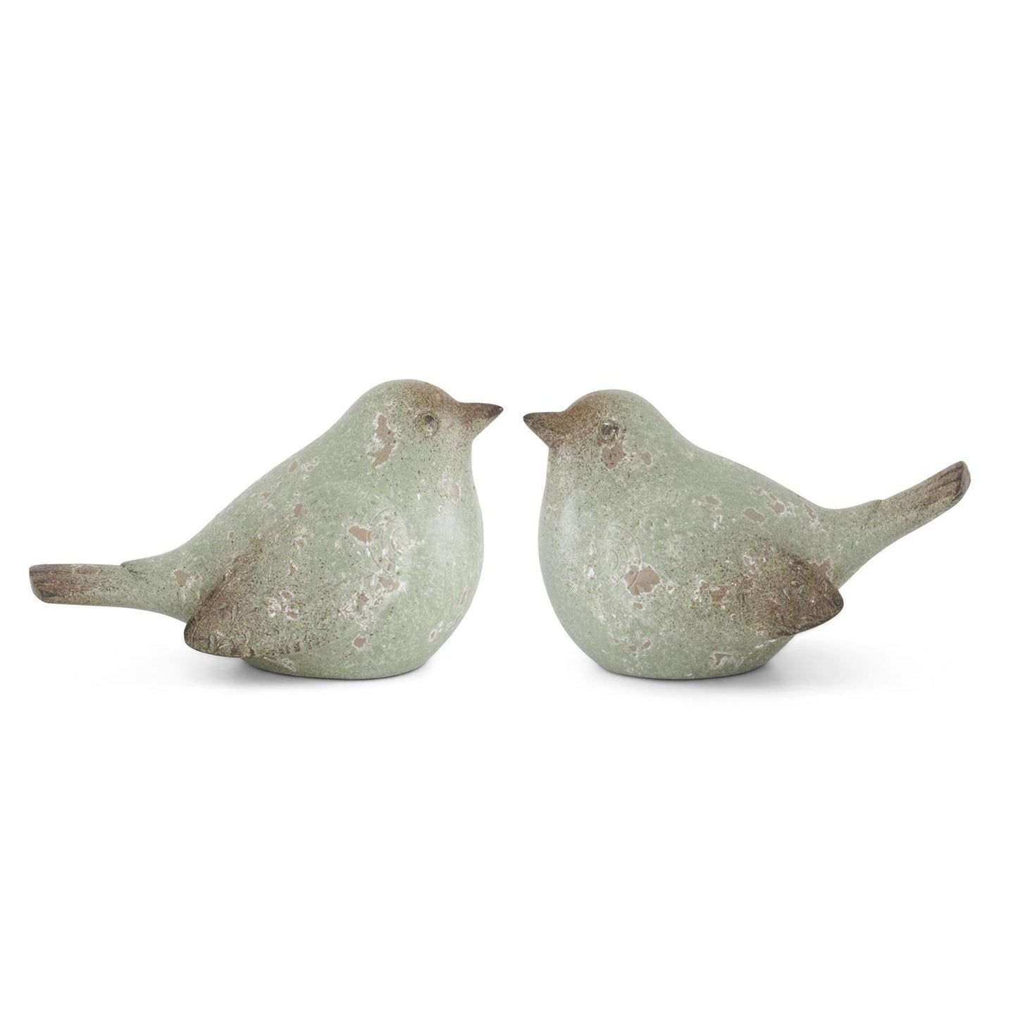 Assorted Weathered Blue Terracotta Birds