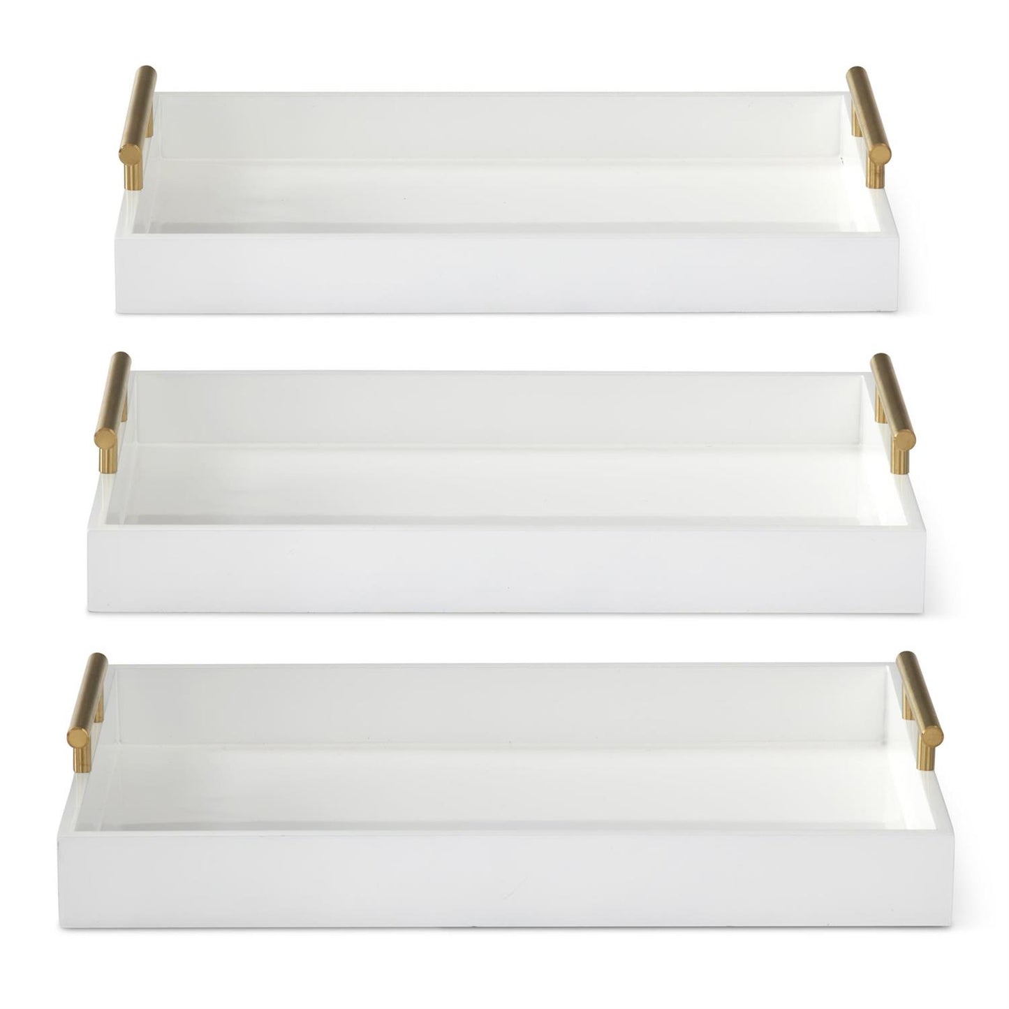 Gold Handle White Decorative Trays