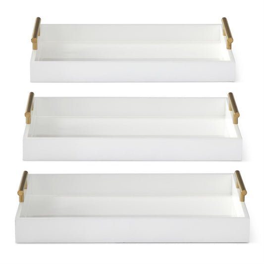 Gold Handle White Decorative Trays