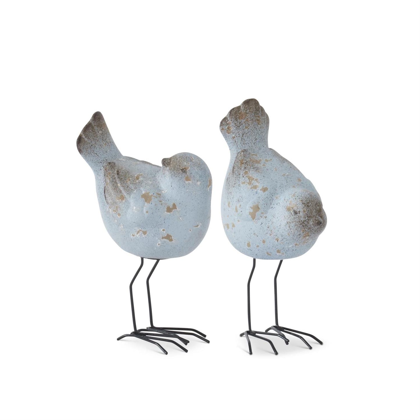 Assorted Weathered Blue Terracotta Birds