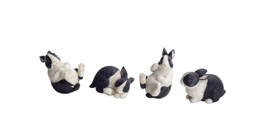 Black & White Resin Rabbits