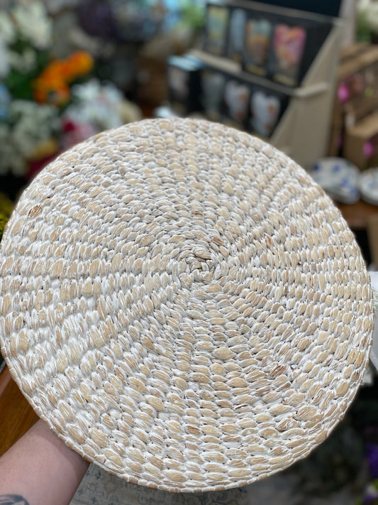 Braided Hyacinth Placemat White