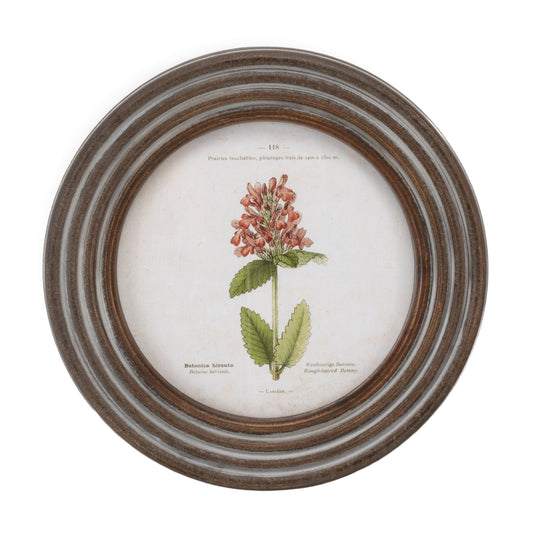 Round Framed Floral Print