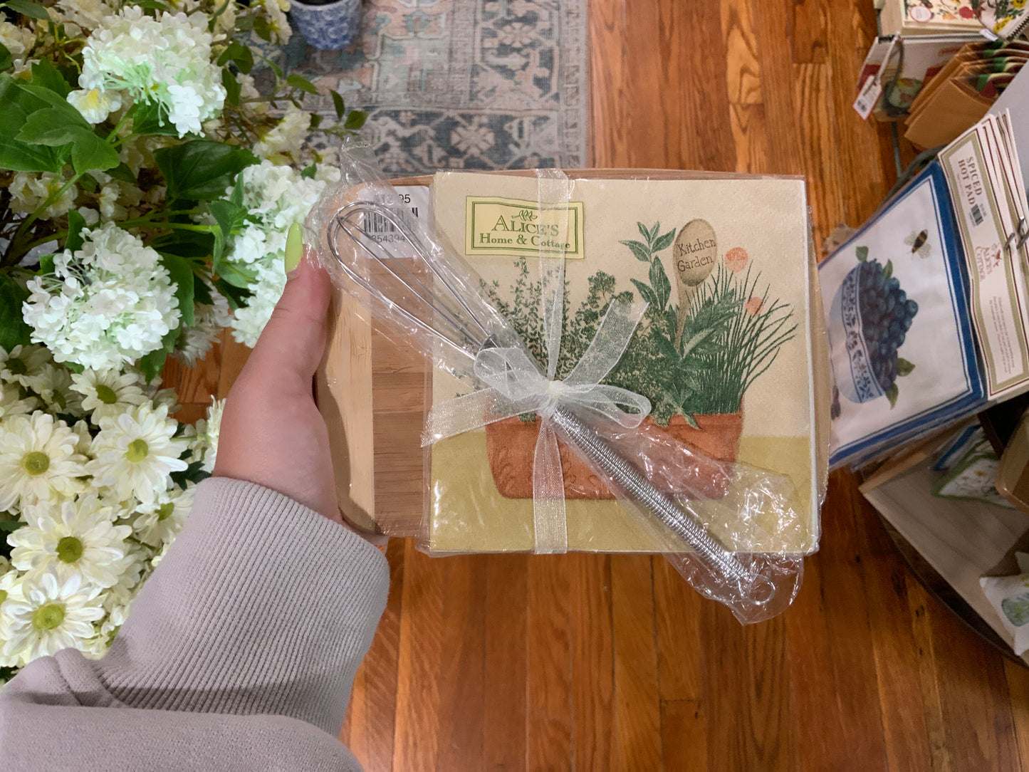Mini Cutting Board and Cocktail Napkin Gift Set
