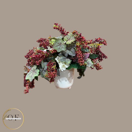 Burgundy centerpiece