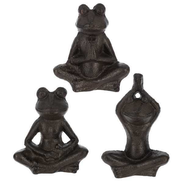 Cast Iron Yoga Frog Figure