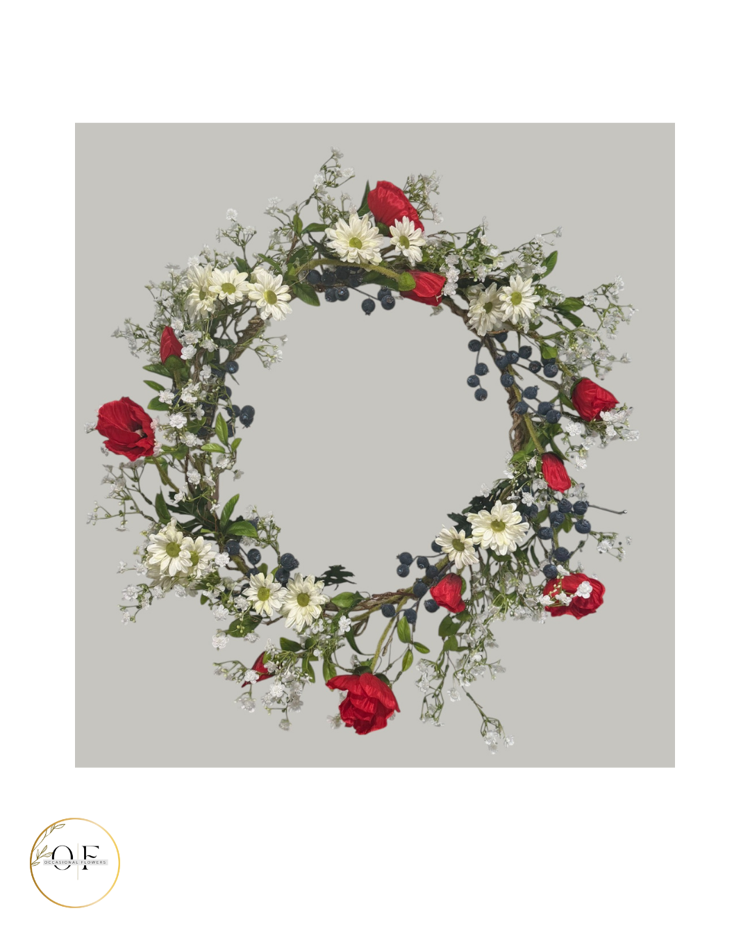 Red, White, and Blue Fairy Blossom Wreath