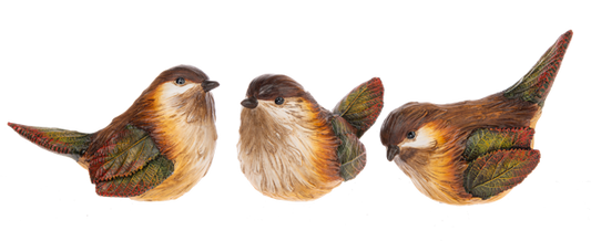 Leaf Winged Bird Figurines