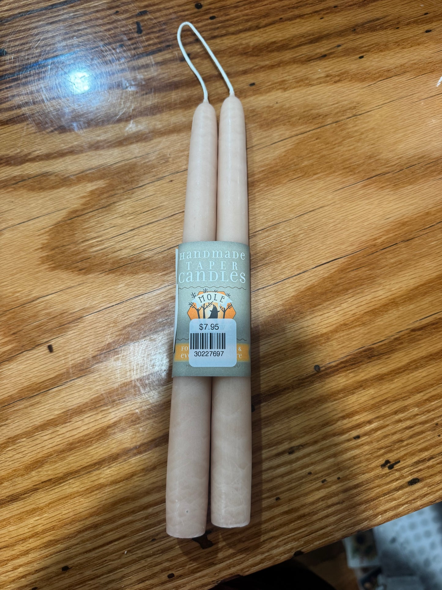 Mole Hollow Taper Candle (pair)