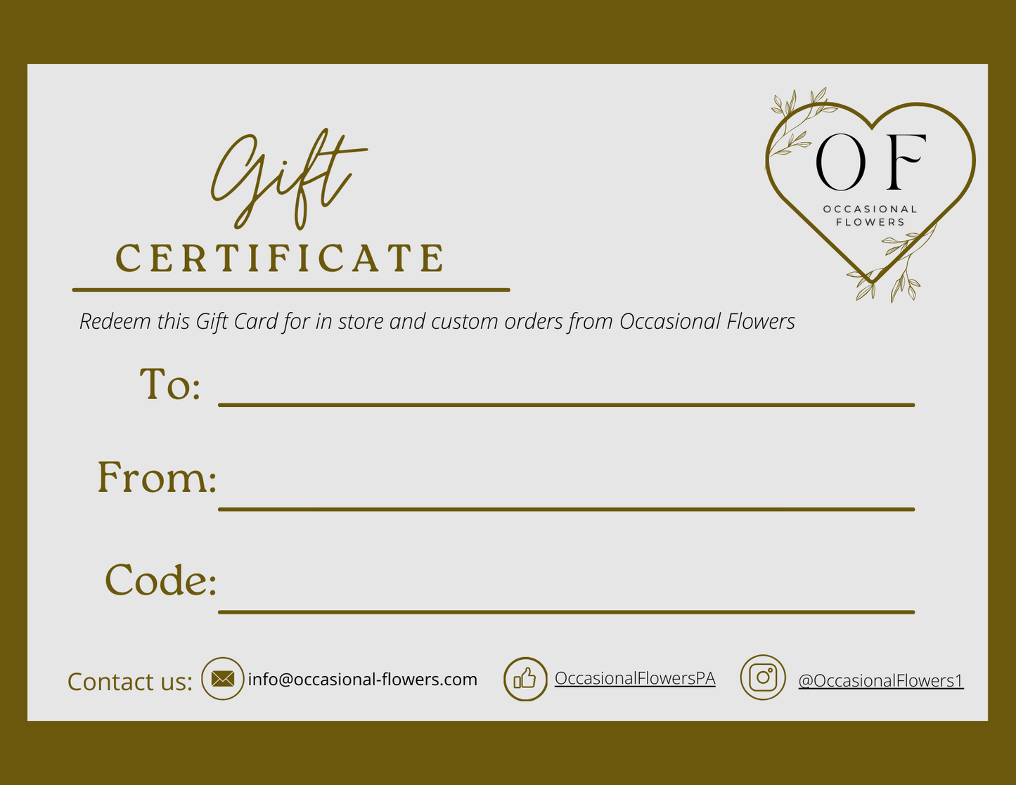 Occasional Flowers Gift Card