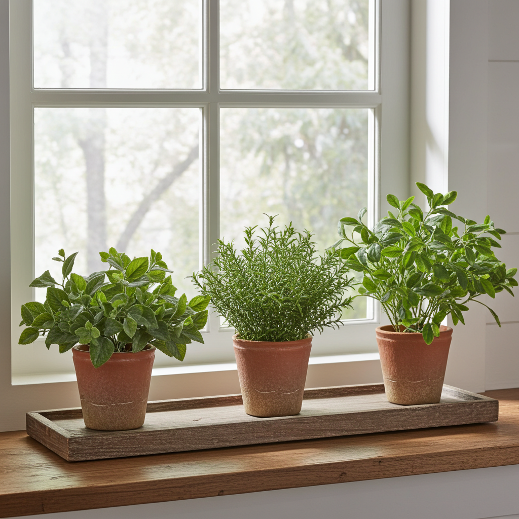 12" Soft Touch Potted Herbs