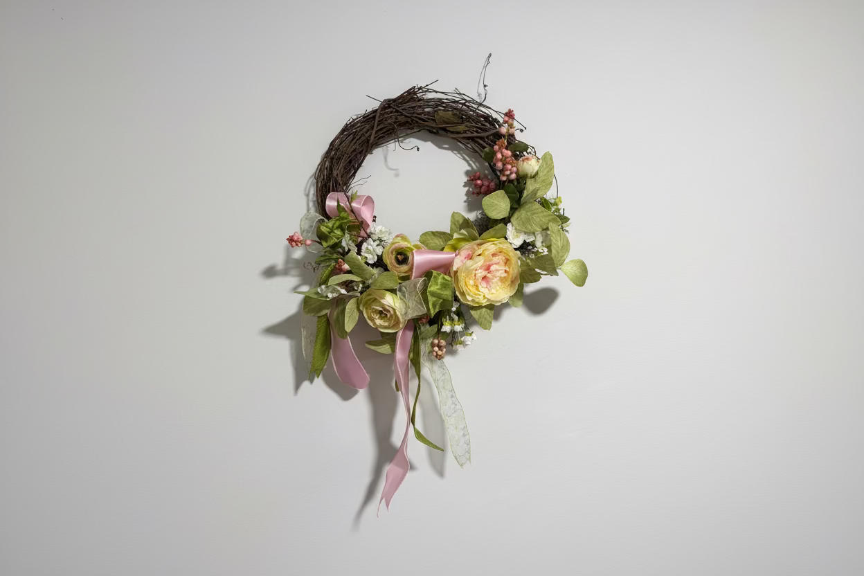 Spring Romance with Peony and Ranunculus Wreath