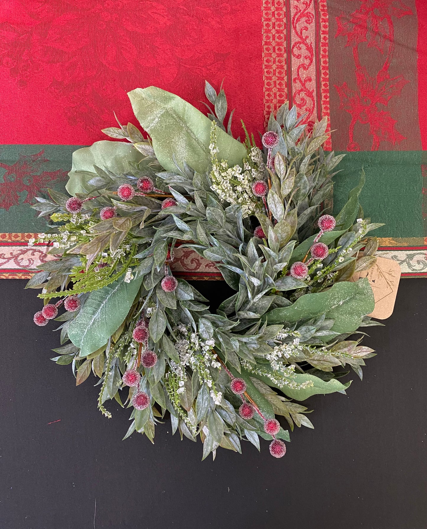 Small berry and winter leaves wreath
