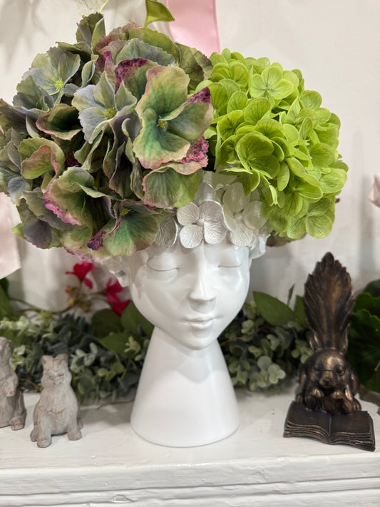 Decorated Flower Lady Head vase