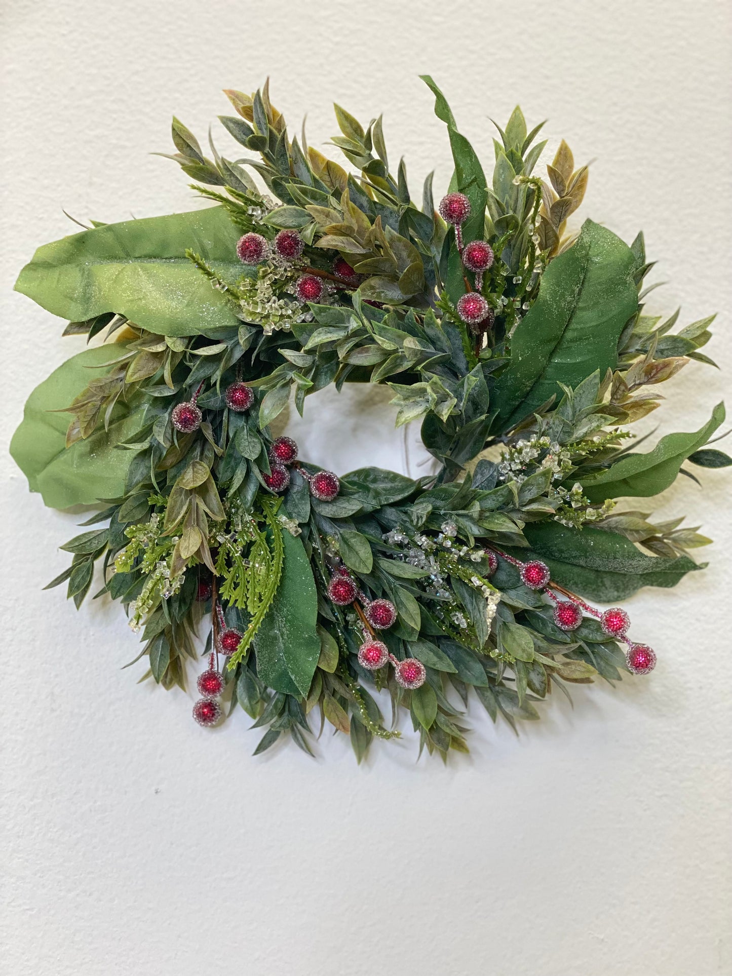 Small berry and winter leaves wreath