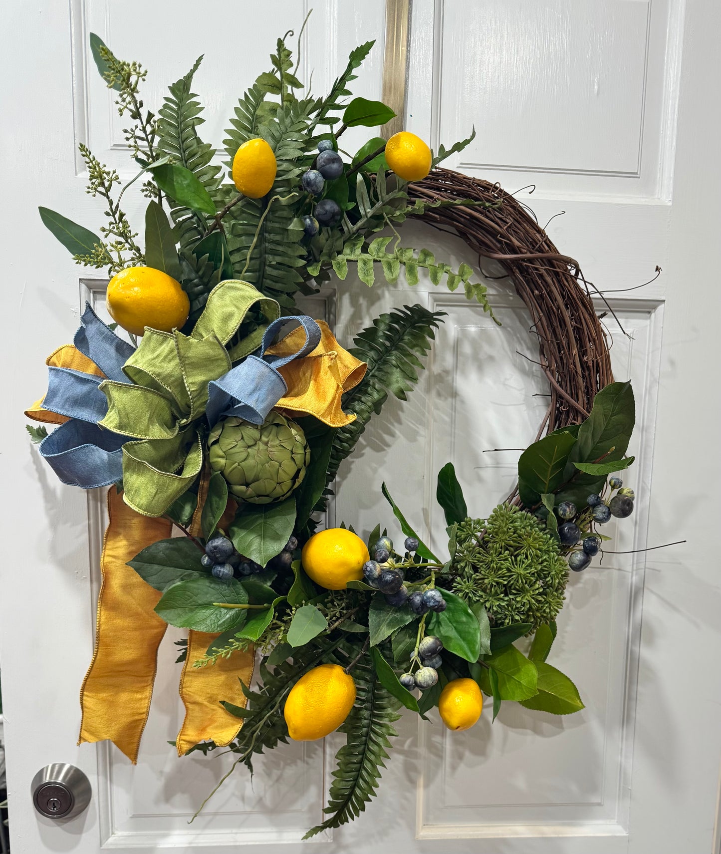 Large Fern and Lemon Wreath