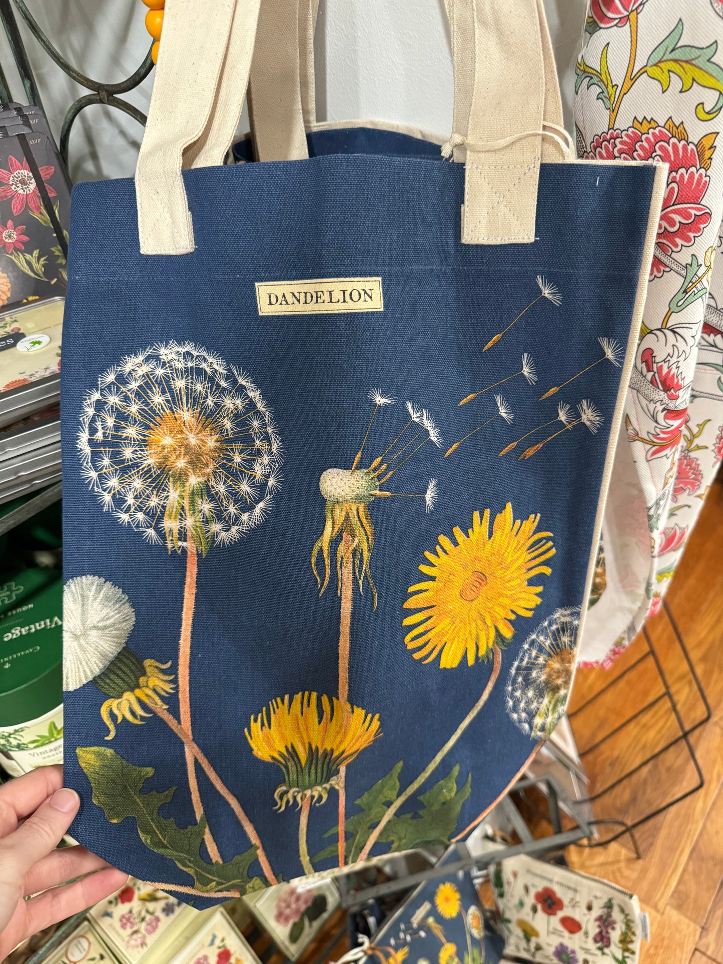 Vintage Floral Printed Tote Bag