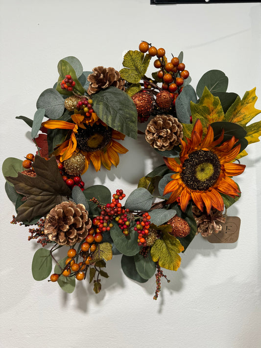 Small Gilded Sunflower Wreath