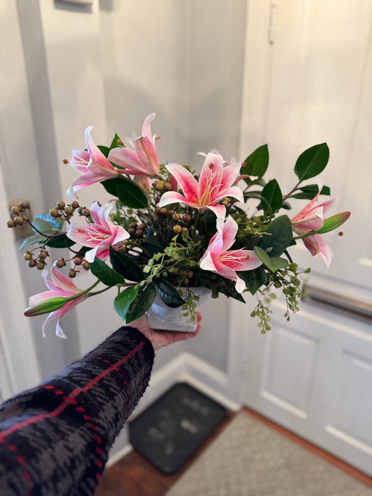 Real Look Rubrum Lily Centerpiece
