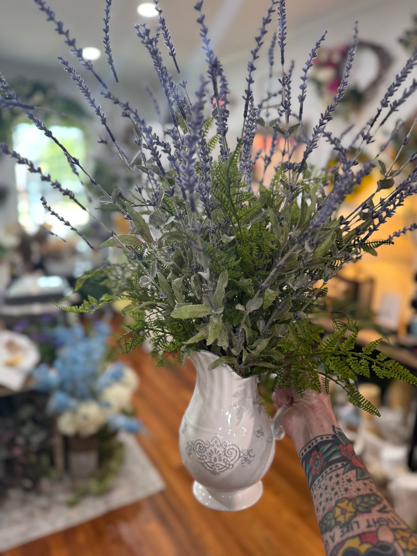 Lavender pitcher
