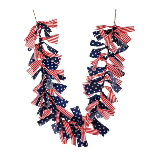 72" Weatherproof FABRIC AMERICANA ROPE GARLAND