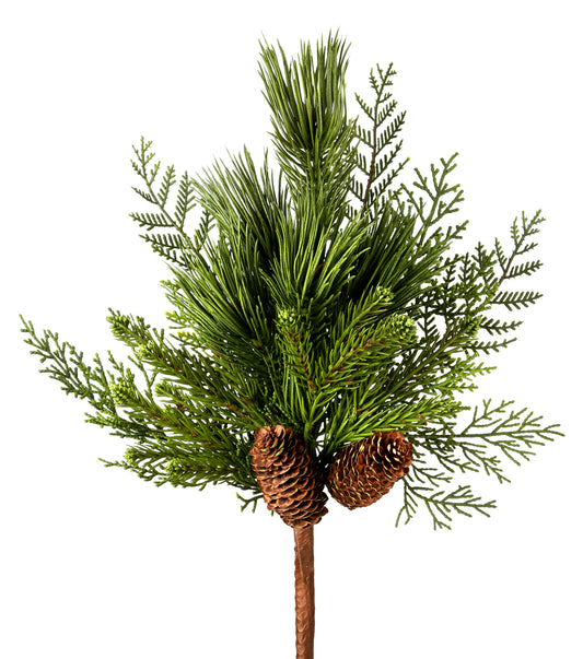 18" DELUXE MIXED UV SAFE PE PINE/CEDAR W/CONE SPRAY
