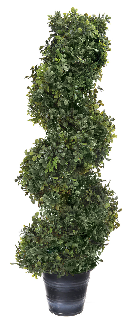 36" UV MIXED ENGLISH BOXWOOD SPIRAL TOPIARY