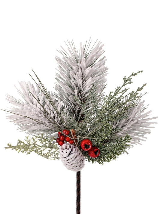 14" FROST PINE/CONE/FRESH BERRY SPRAY