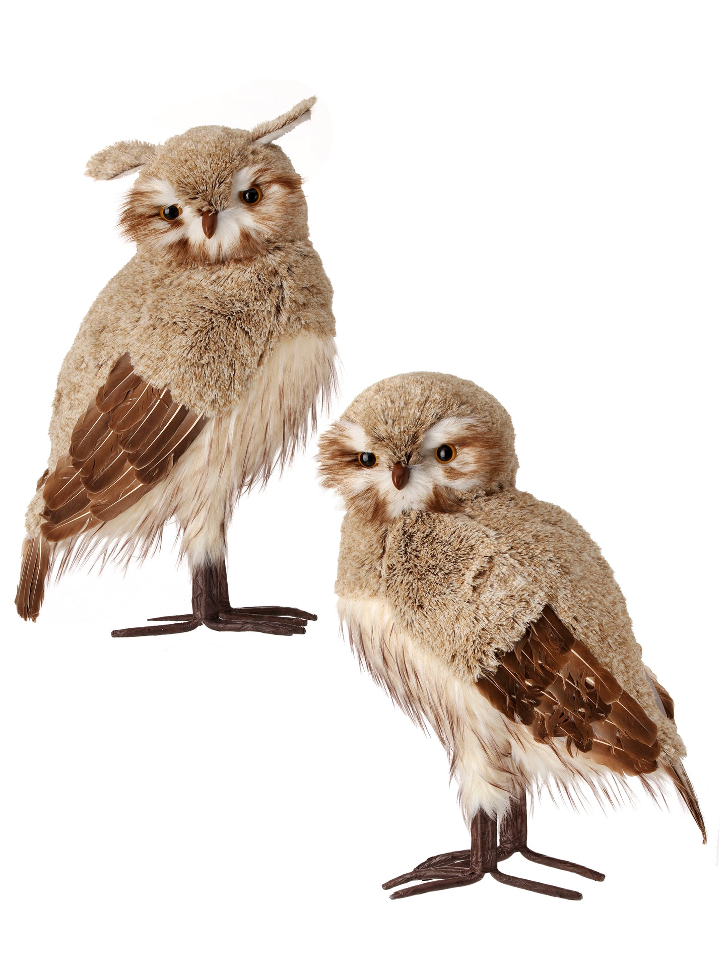 21.5" WINTER CHALET FEATHER OWL