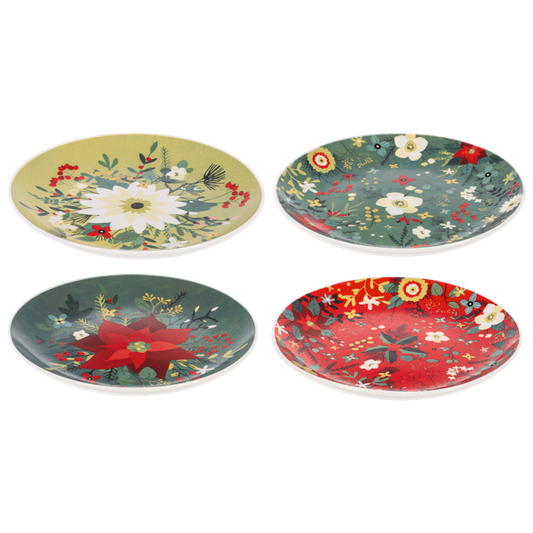 CERAMIC BOTANICAL CHRISTMAS PLATE - assorted styles