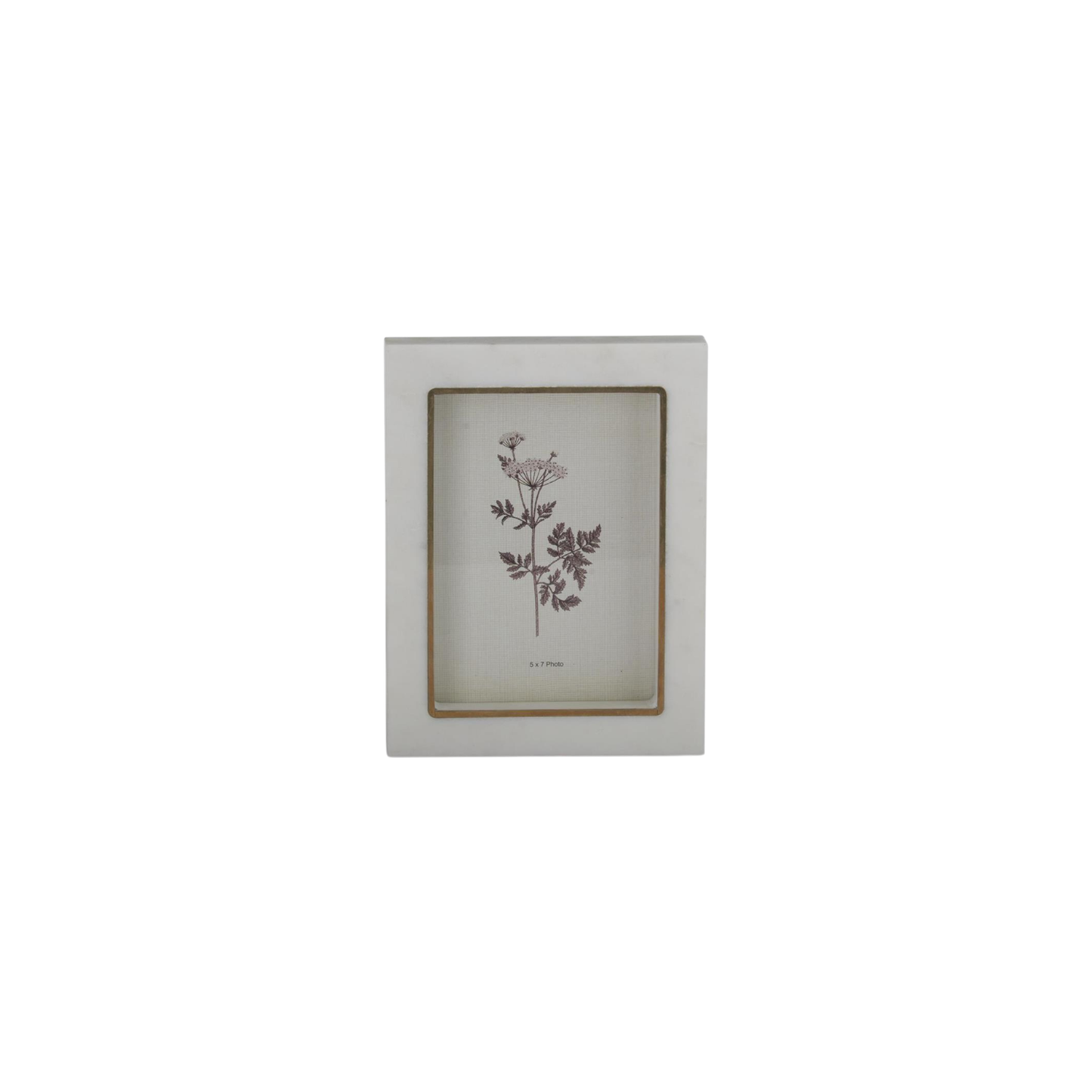 White Marble & Gold Gilded Trim Photo Frame