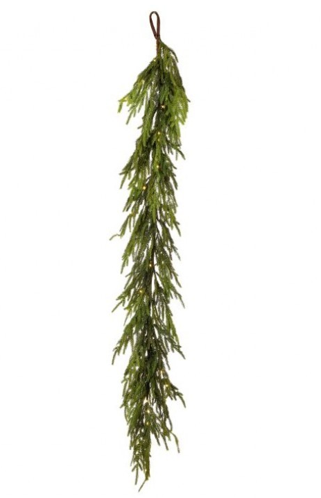 60" Real Touch Norfolk Pine Garland with LED lights