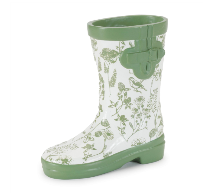 Floral Rain Boot Vase