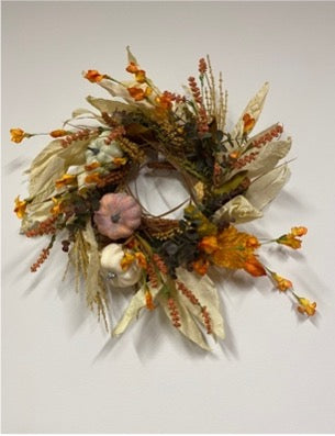 Small Pumpkin and Corn Husk wreath