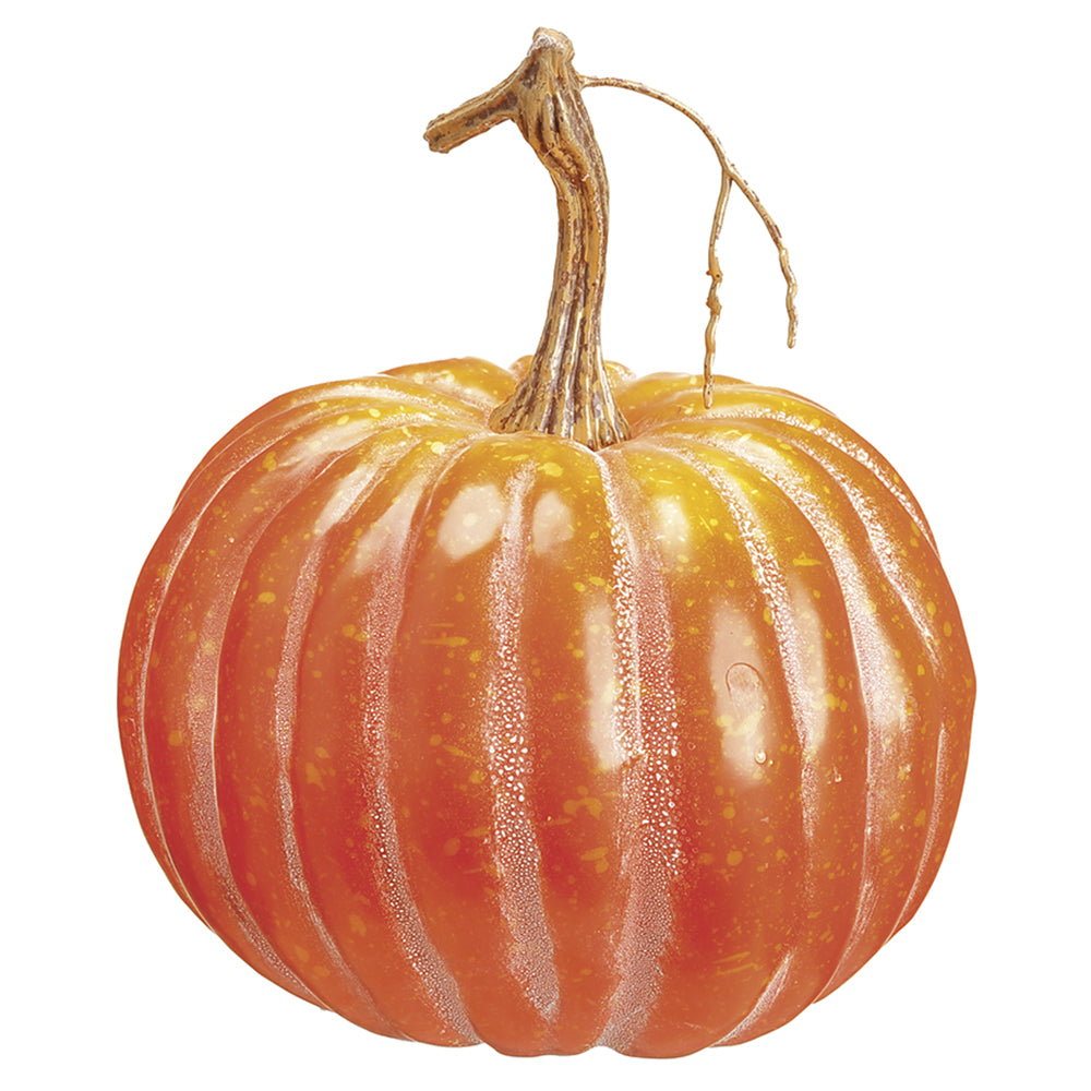 6"H x 5.5"D Faux Pumpkin - Orange