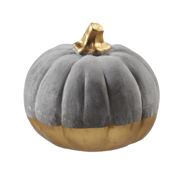 Concrete Pumpkin with gold accent